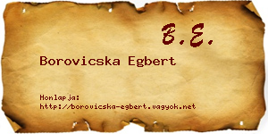 Borovicska Egbert névjegykártya